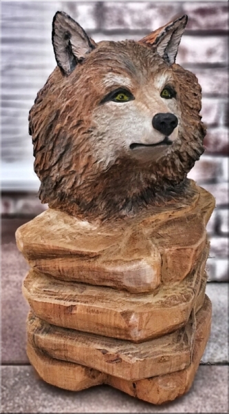 wolf holz geschnitzt motors�ge kettens�ge kunst holzwerker