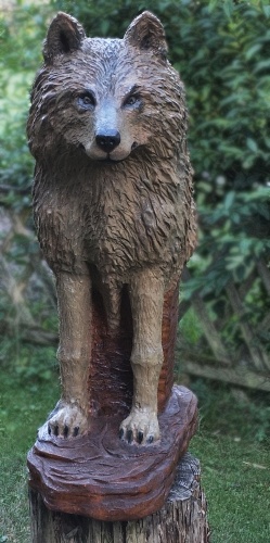 wolf holz geschnitzt motors�ge kettens�ge kunst holzwerker