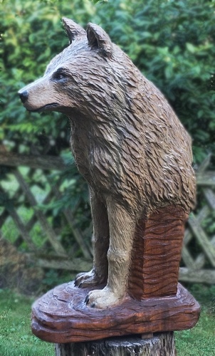 wolf holz geschnitzt motors�ge kettens�ge kunst holzwerker