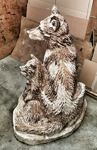 wolf holz geschnitzt motors�ge kettens�ge kunst holzwerker