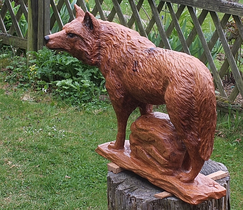 wolf holz geschnitzt motors�ge kettens�ge kunst holzwerker