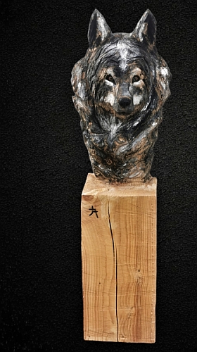 wolf holz geschnitzt motors�ge kettens�ge kunst holzwerker